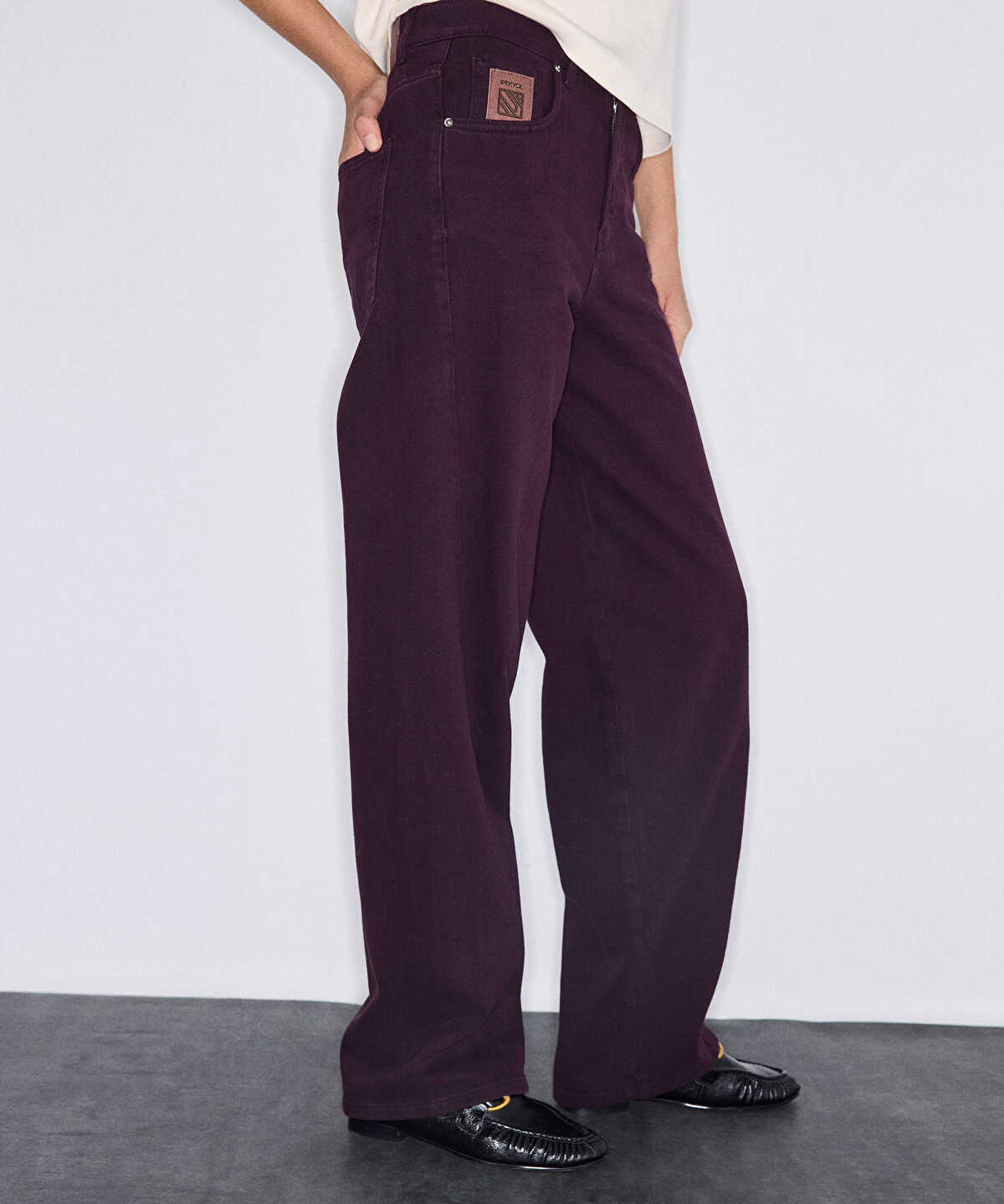 Monogram-Detail Barrel Jeans
