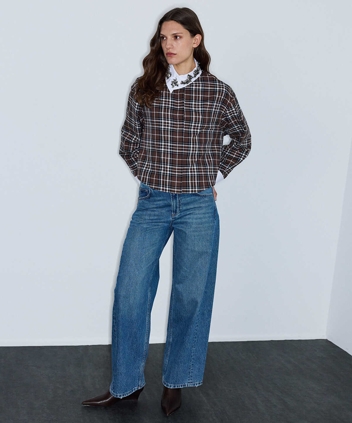 Embellished Plaid Shirt