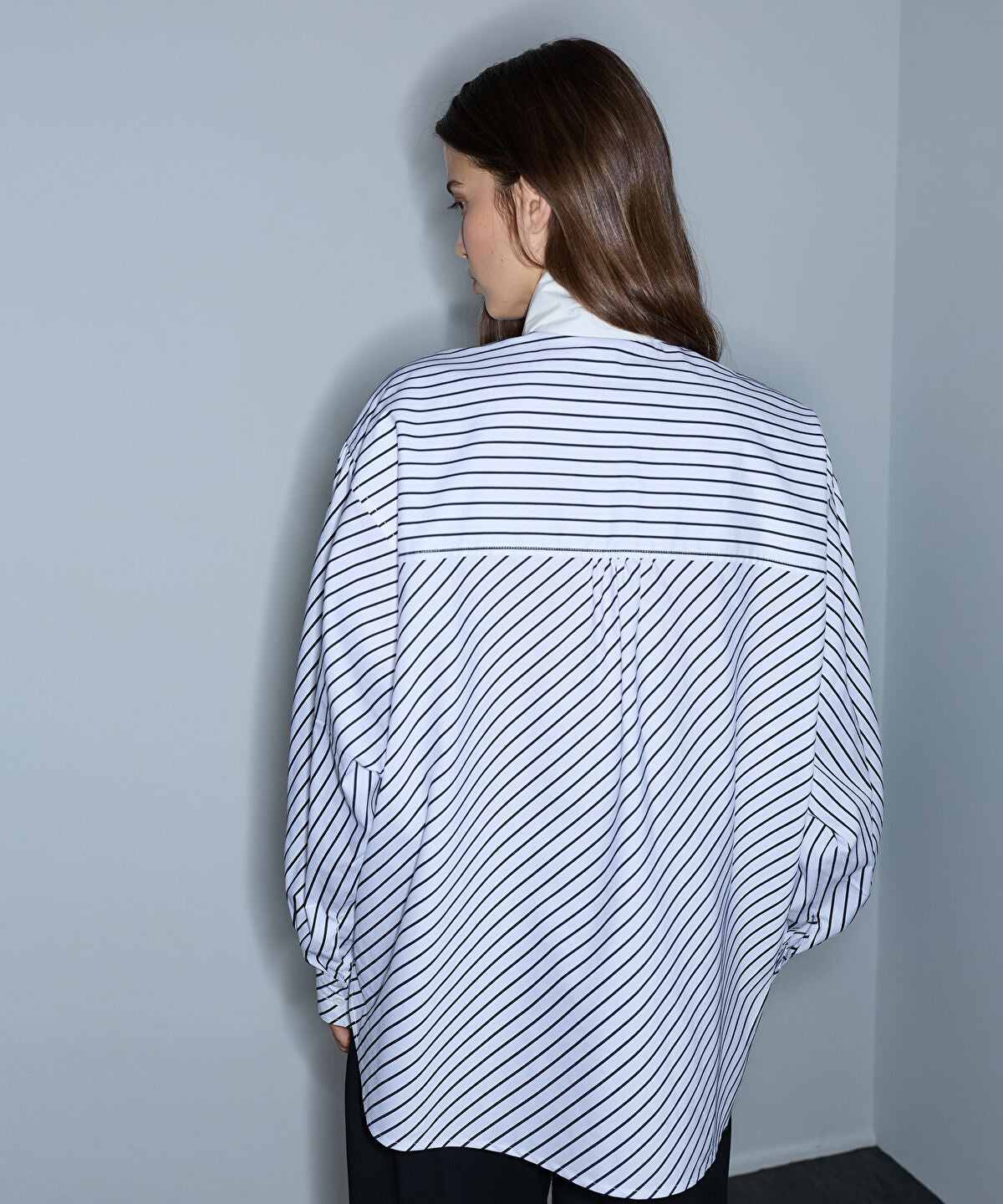 Striped Shirt with Scarf