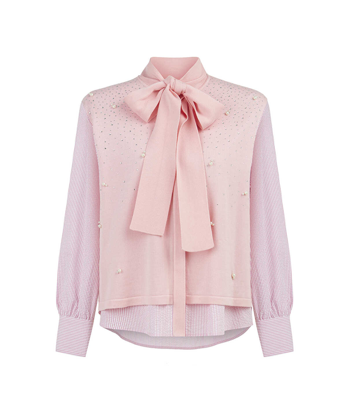 Two-Piece Effect Rhinestone Shirt