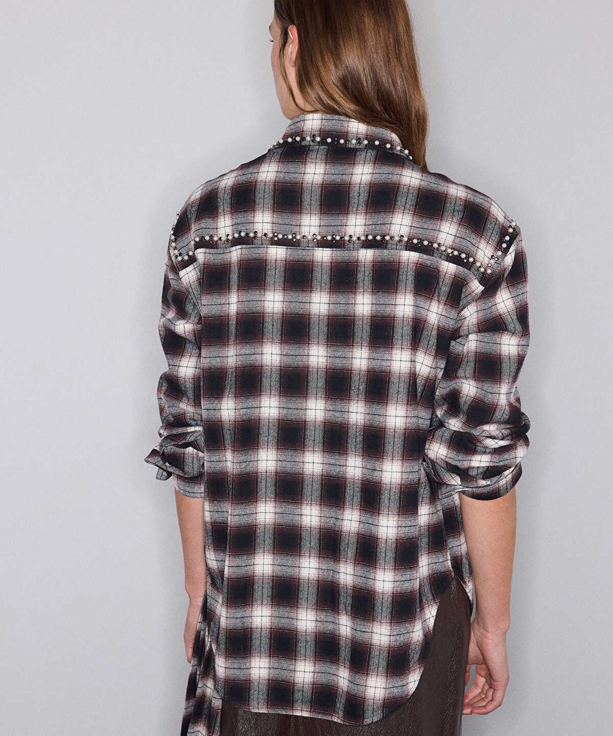 Plaid Shirt with Mixed Embellishments