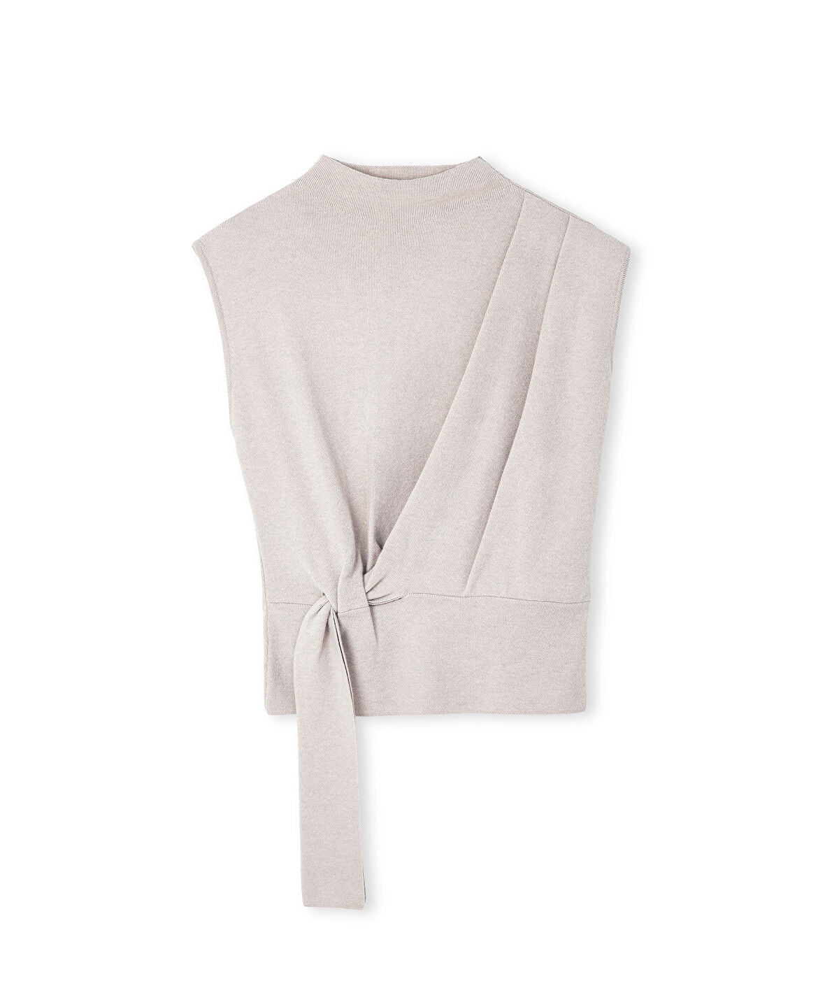 Asymmetric Tie-Waist Knit Vest