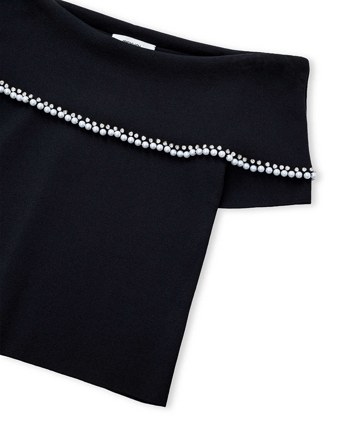 Embellished Off-Shoulder Knit Top