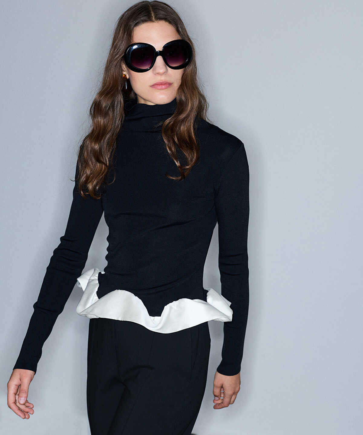 Color-Block Combination Knit Top