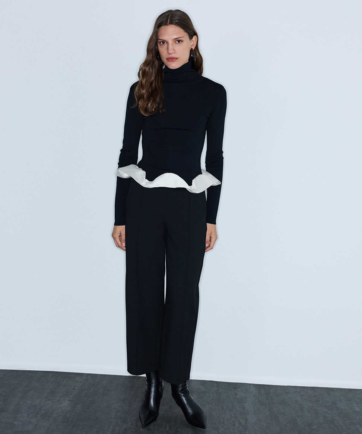 Color-Block Combination Knit Top