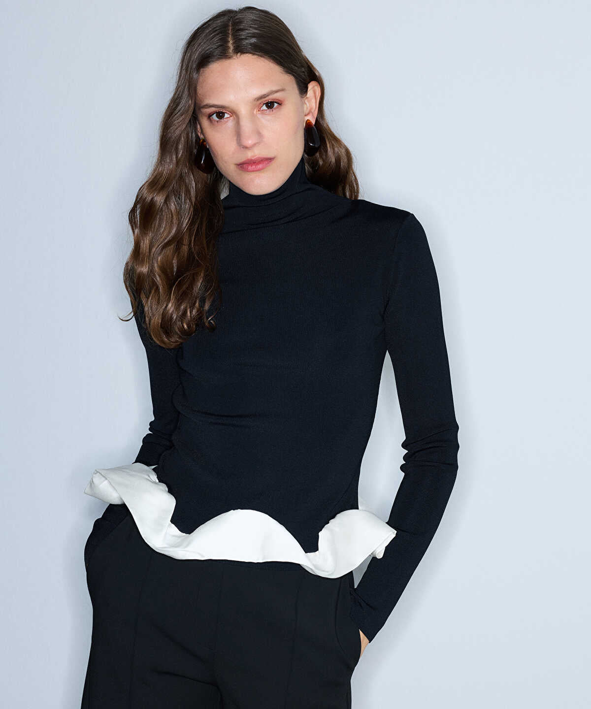 Color-Block Combination Knit Top