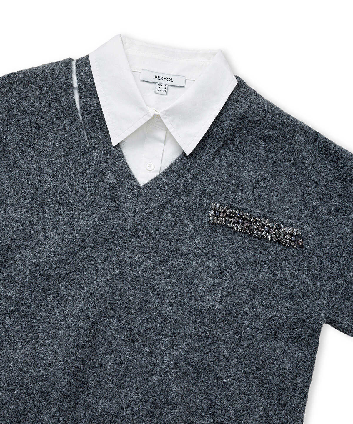 Layered-Effect Combination Sweater