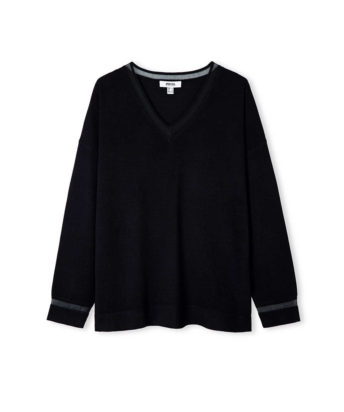 Knit Top with Tulle Trim