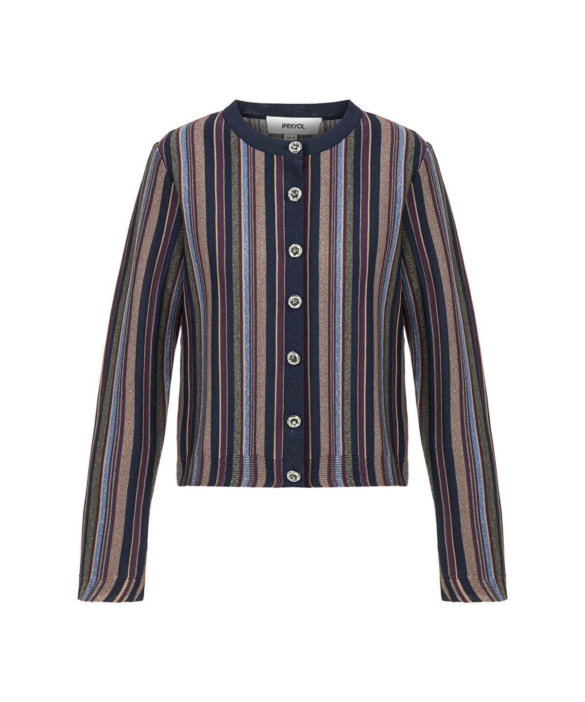 Color-Block Lurex Cardigan