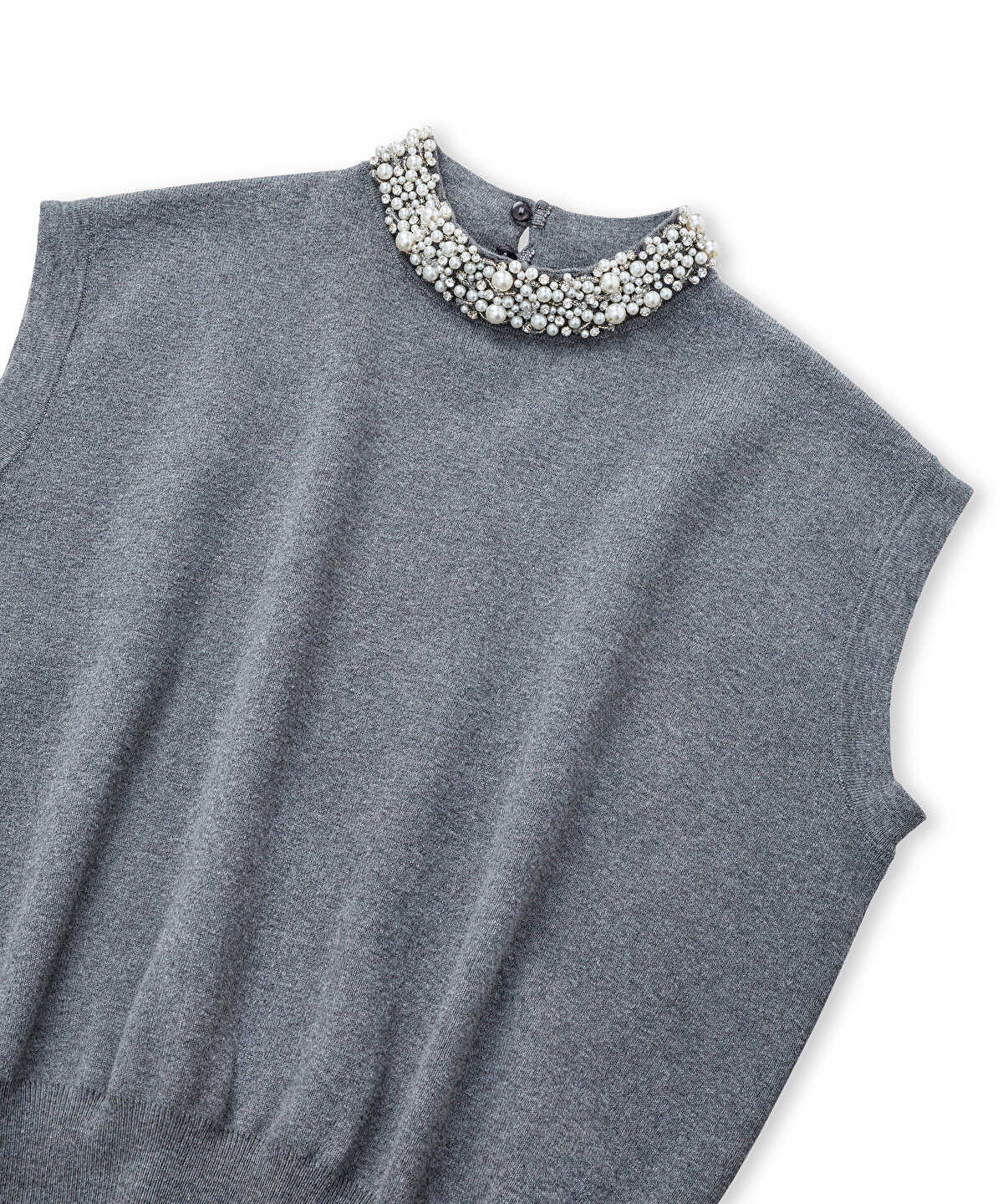 Knit Top with Mixed Embellishments