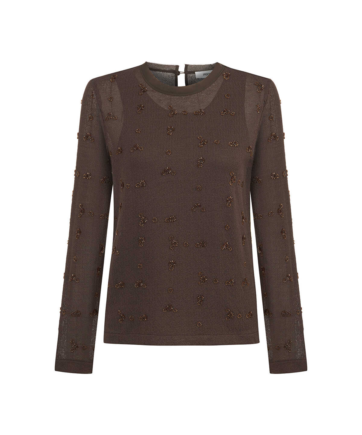Embroidered Fine Knit Sweater
