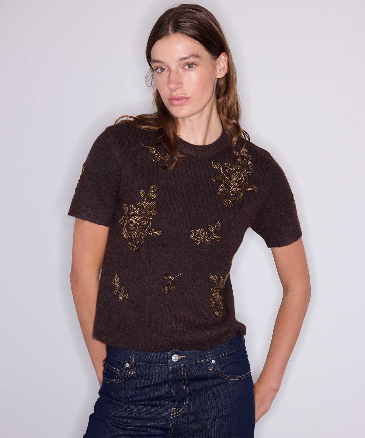 Floral Embroidery Sweater