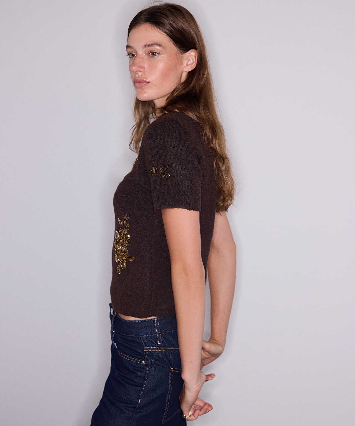 Floral Embroidery Sweater