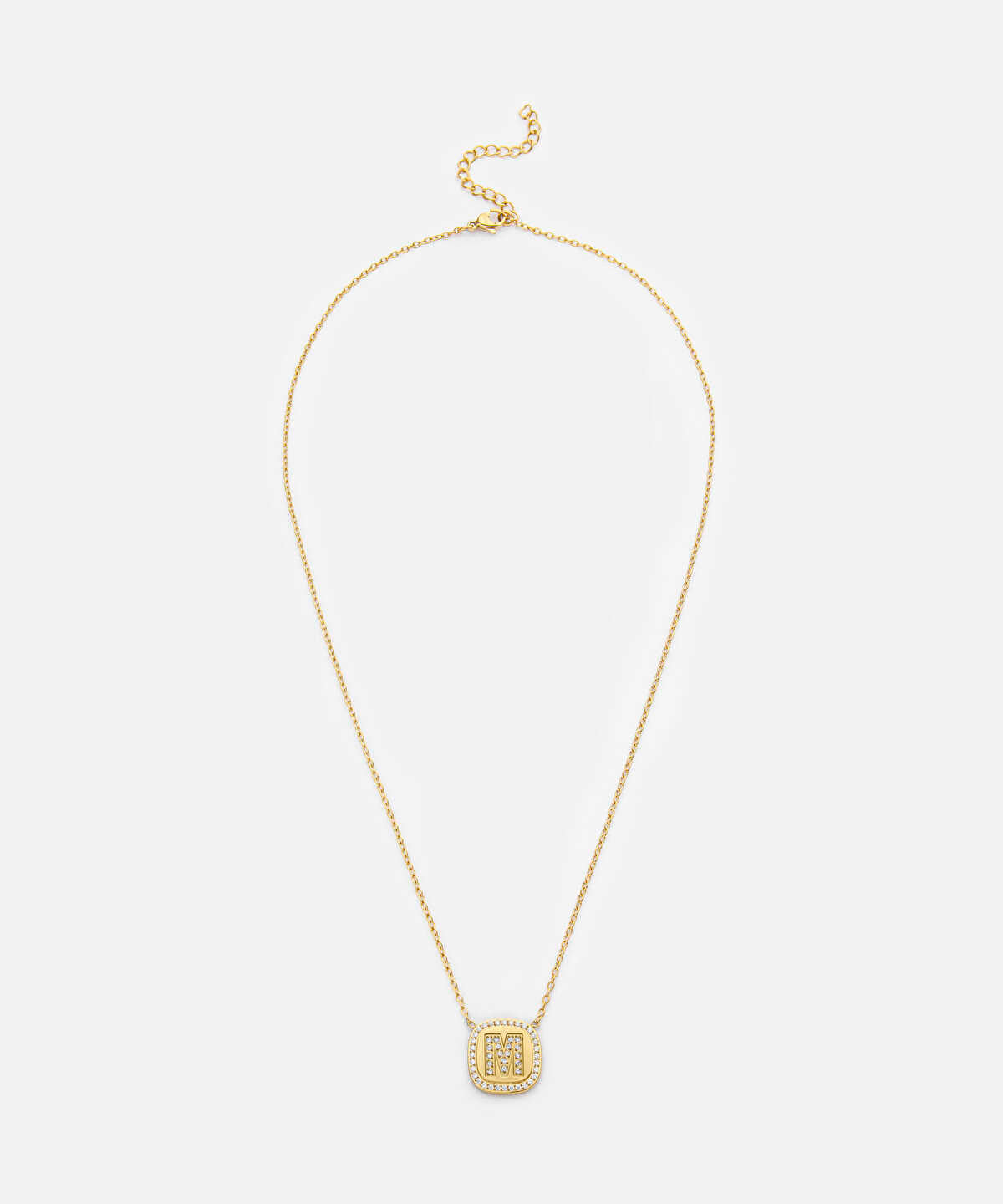 Embellished 'M' Pendant Necklace