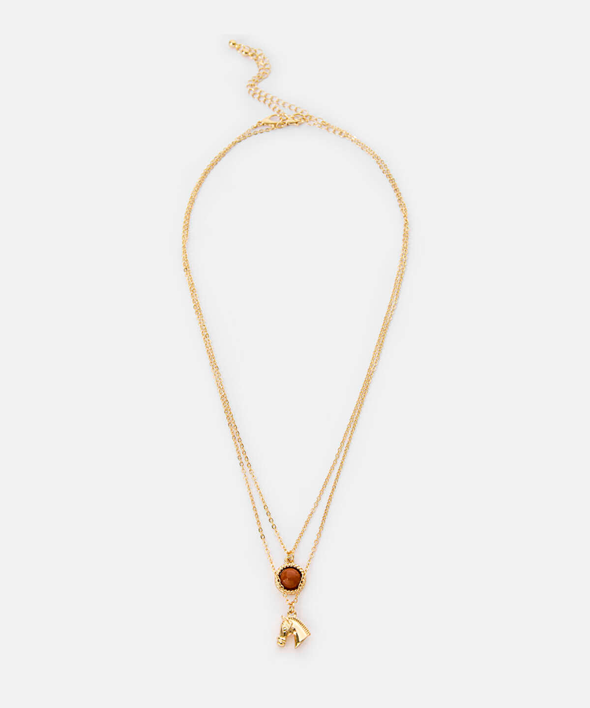 Horse-Charm Chain Necklace Set