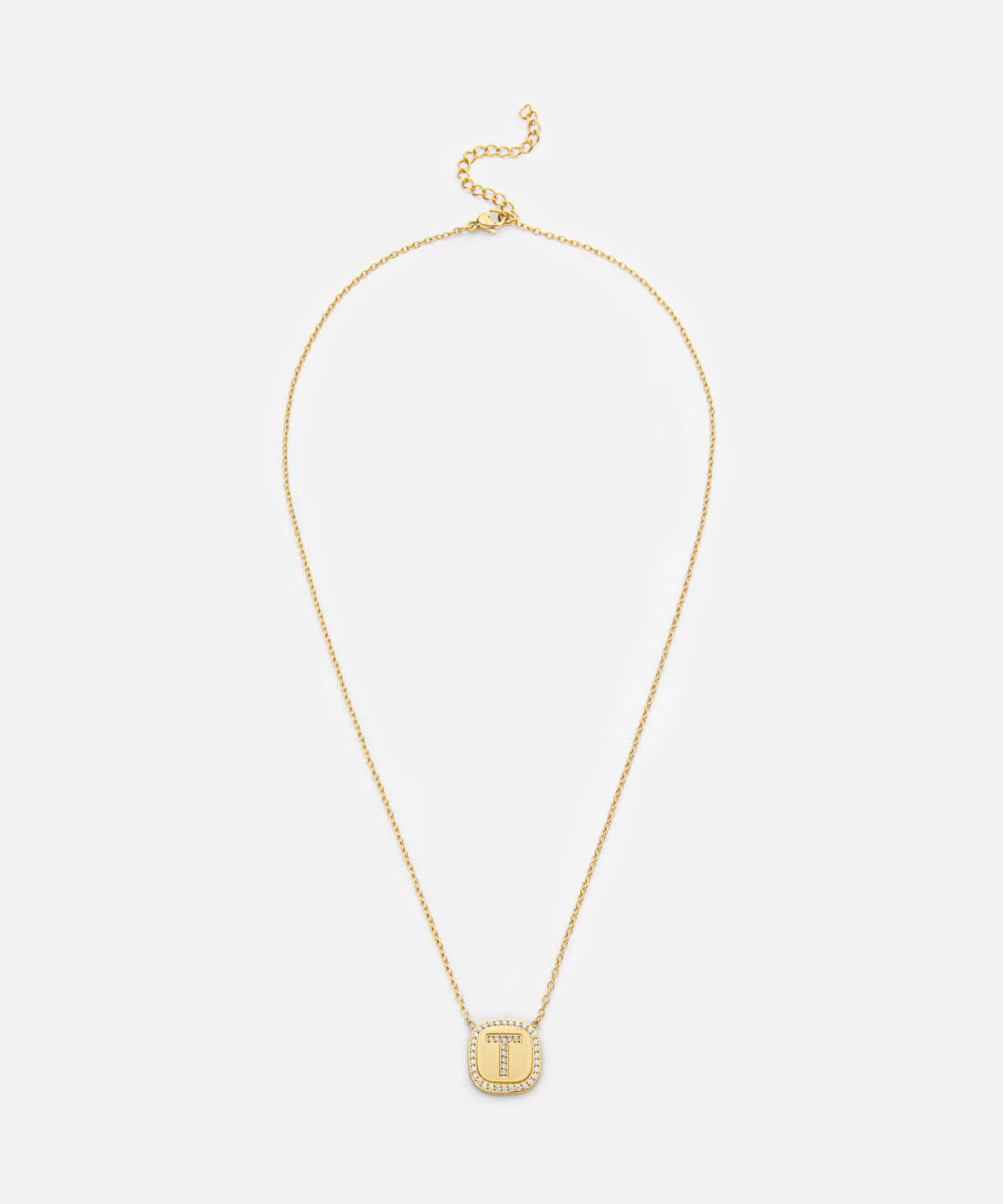 Embellished 'T' Pendant Necklace