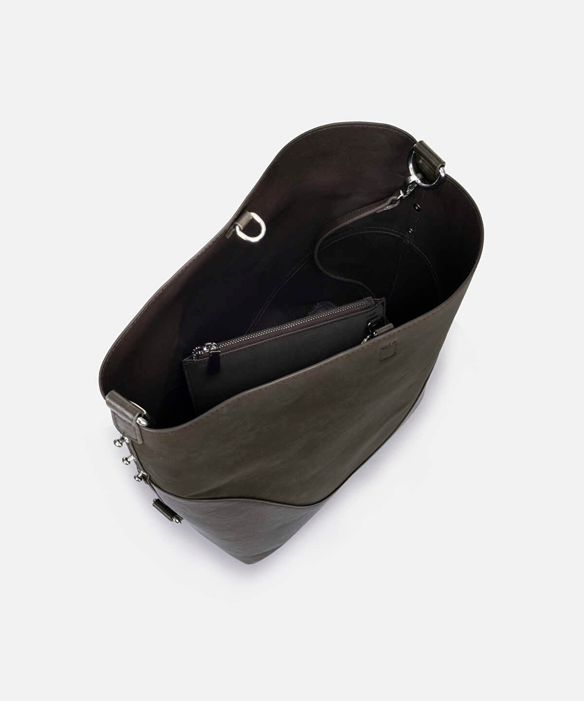 Mixed-Texture Shoulder Bag