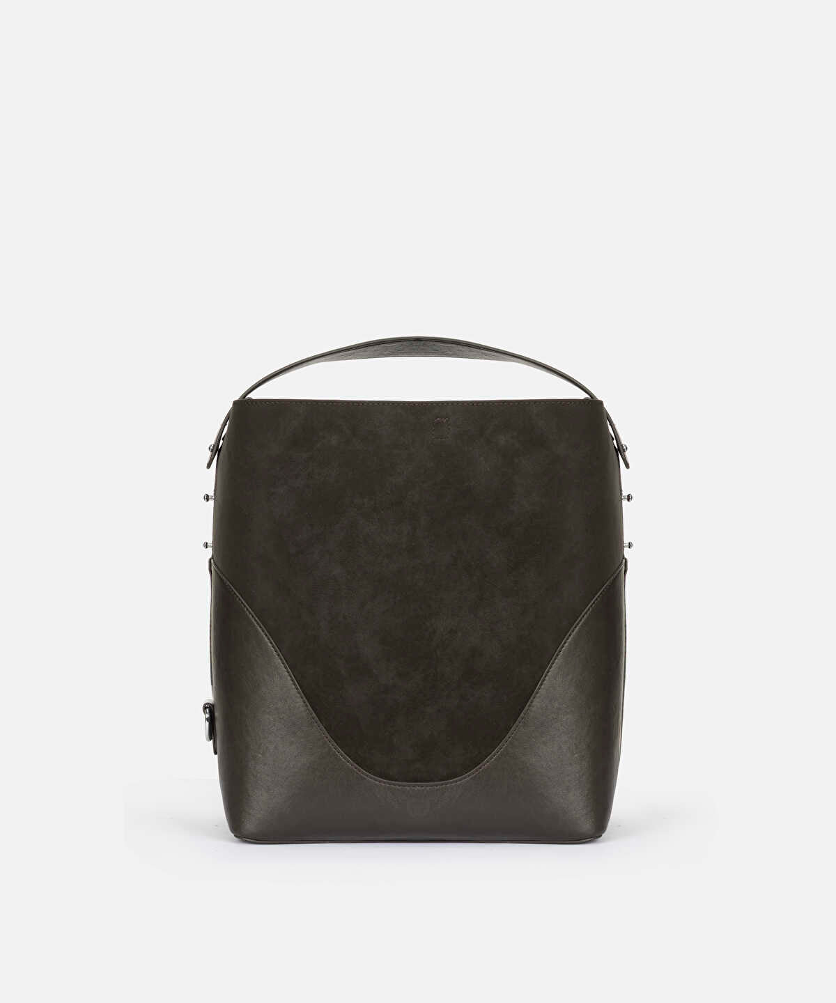 Mixed-Texture Shoulder Bag