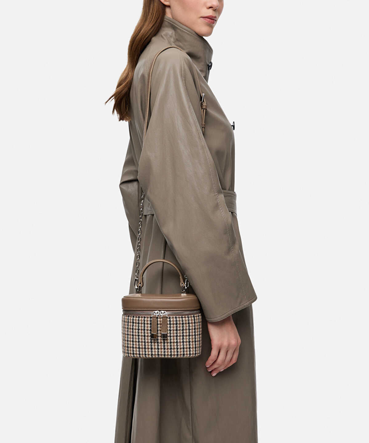 Mixed Media Houndstooth Bag