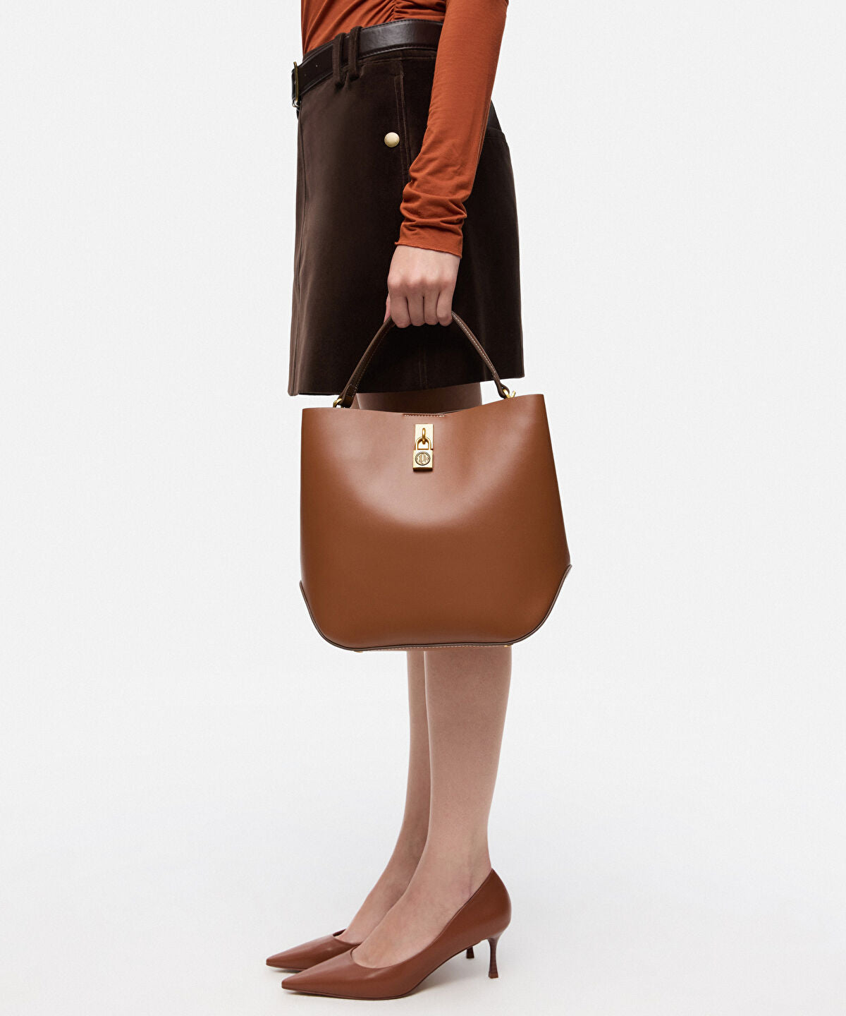 Metal-Buckle Dual-Strap Bag