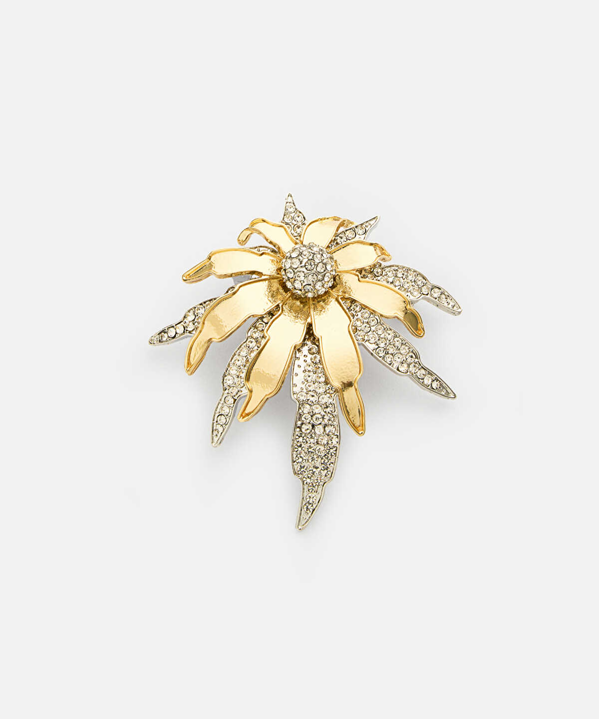 Strass-Embellished Flower Brooch