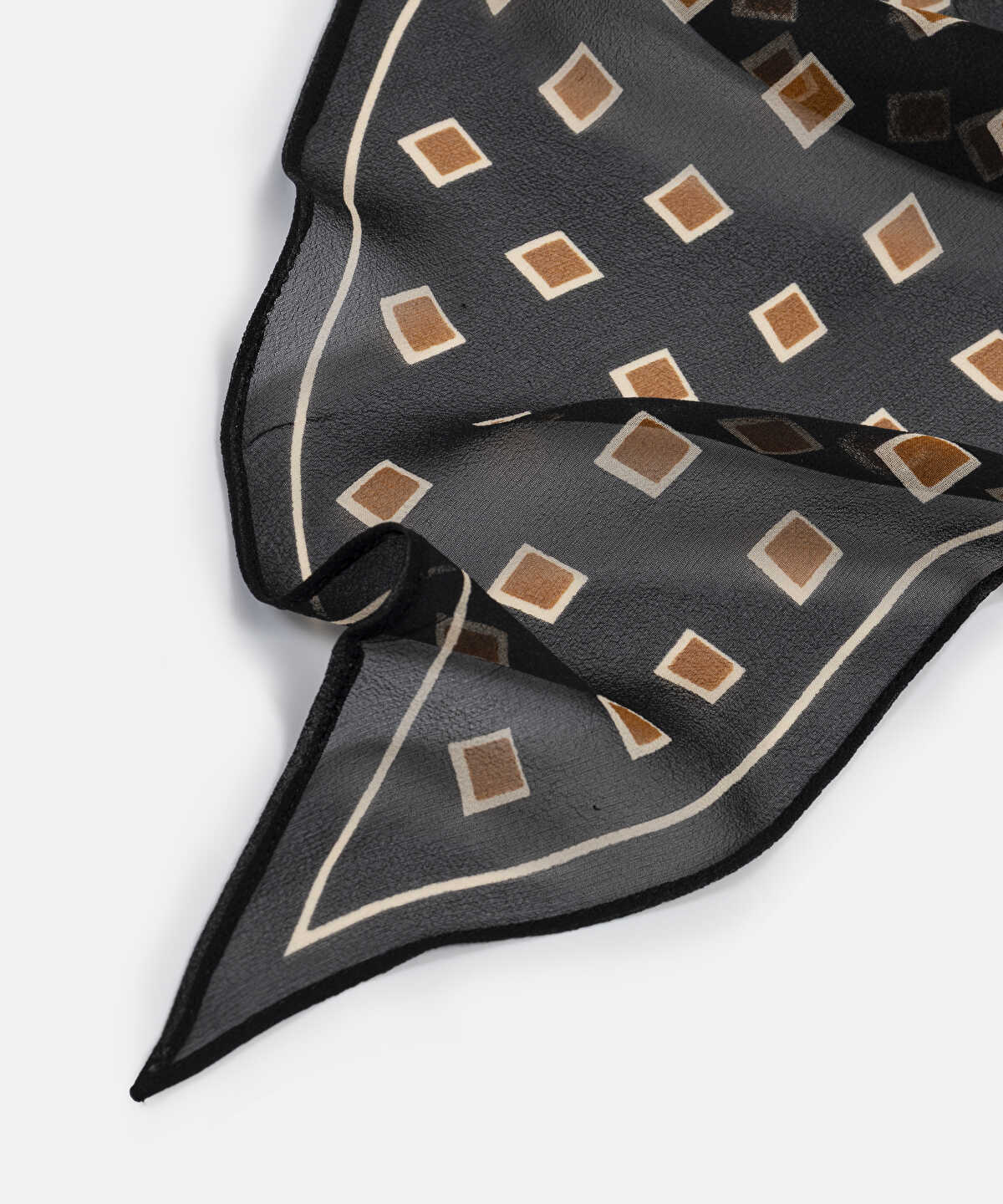 100% Silk Geometric Print Scarf
