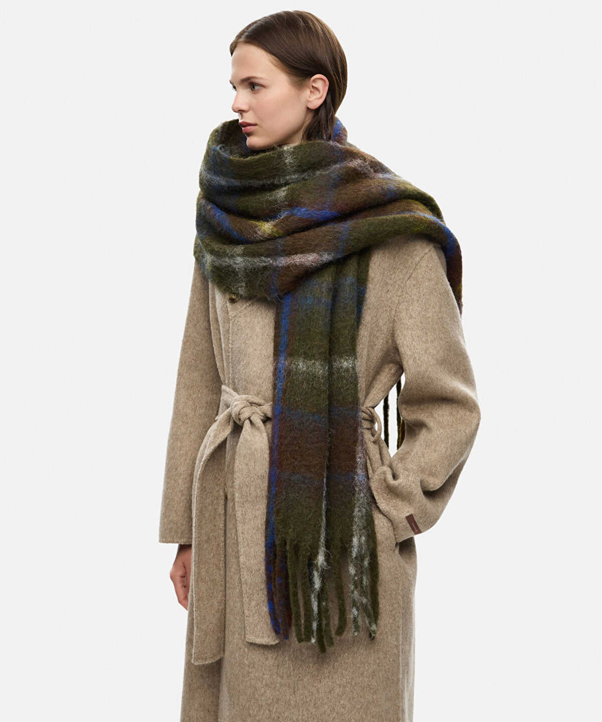 Fringed Plaid Scarf