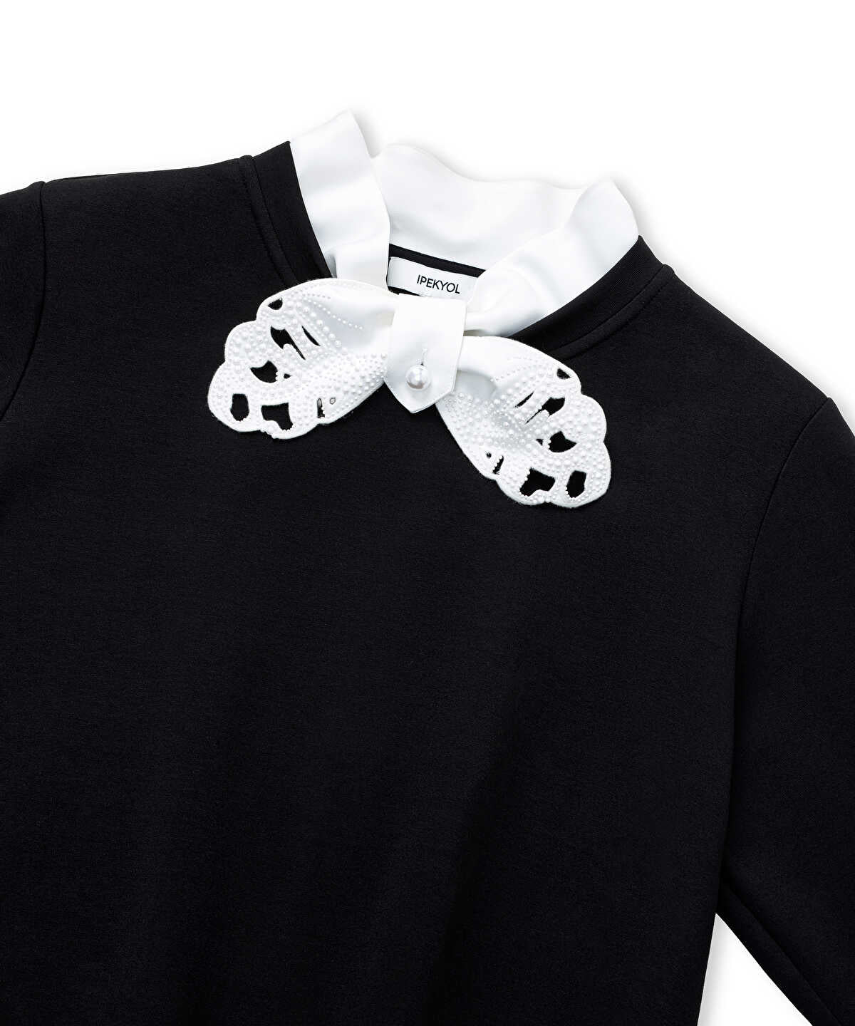 Tie-Neck Sweatshirt