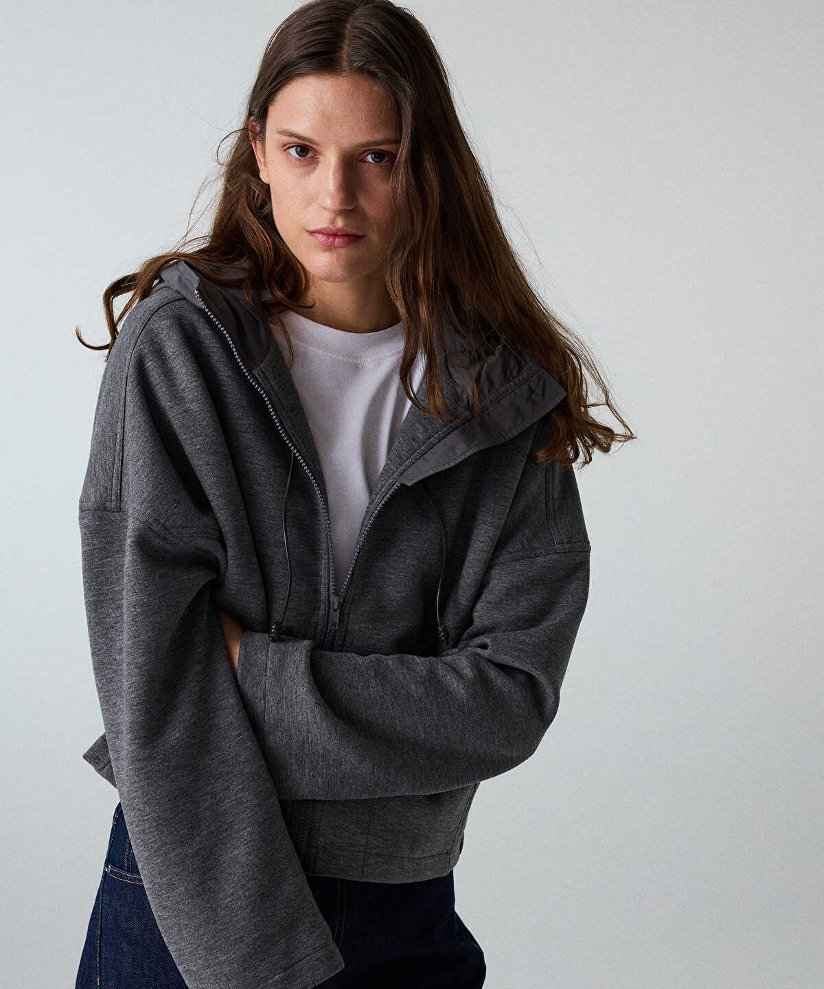 Hooded Combination Sweatshirt