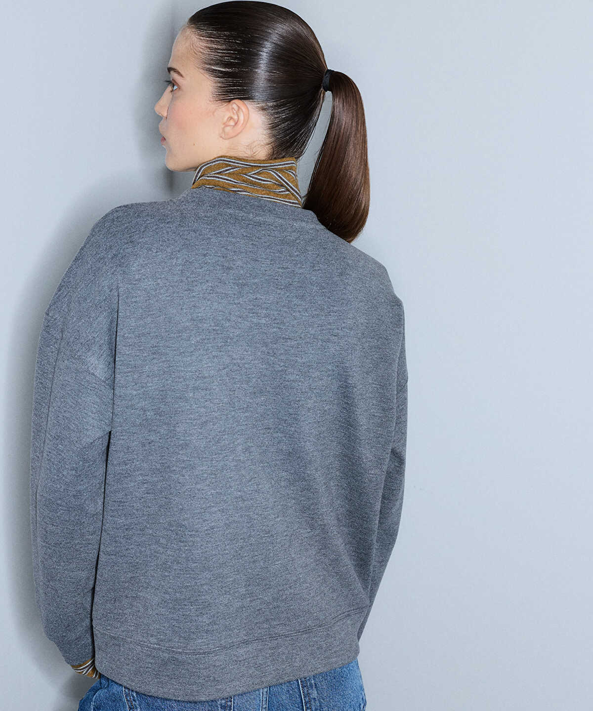 Layered-Effect Embellished Sweatshirt