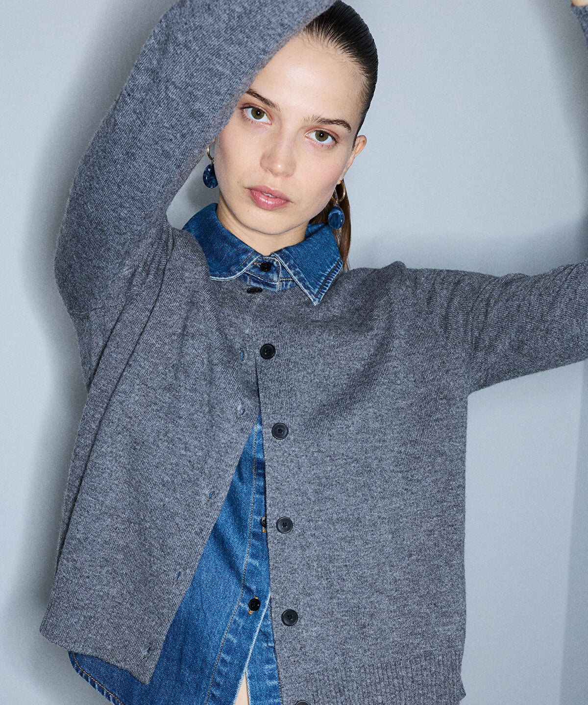 Layered-Effect Cardigan