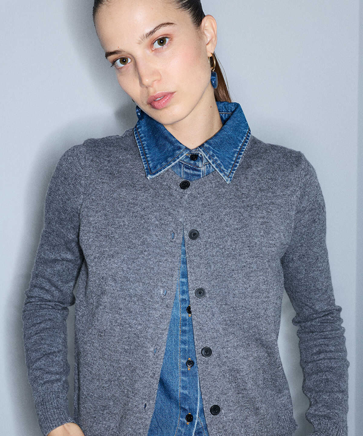 Layered-Effect Cardigan