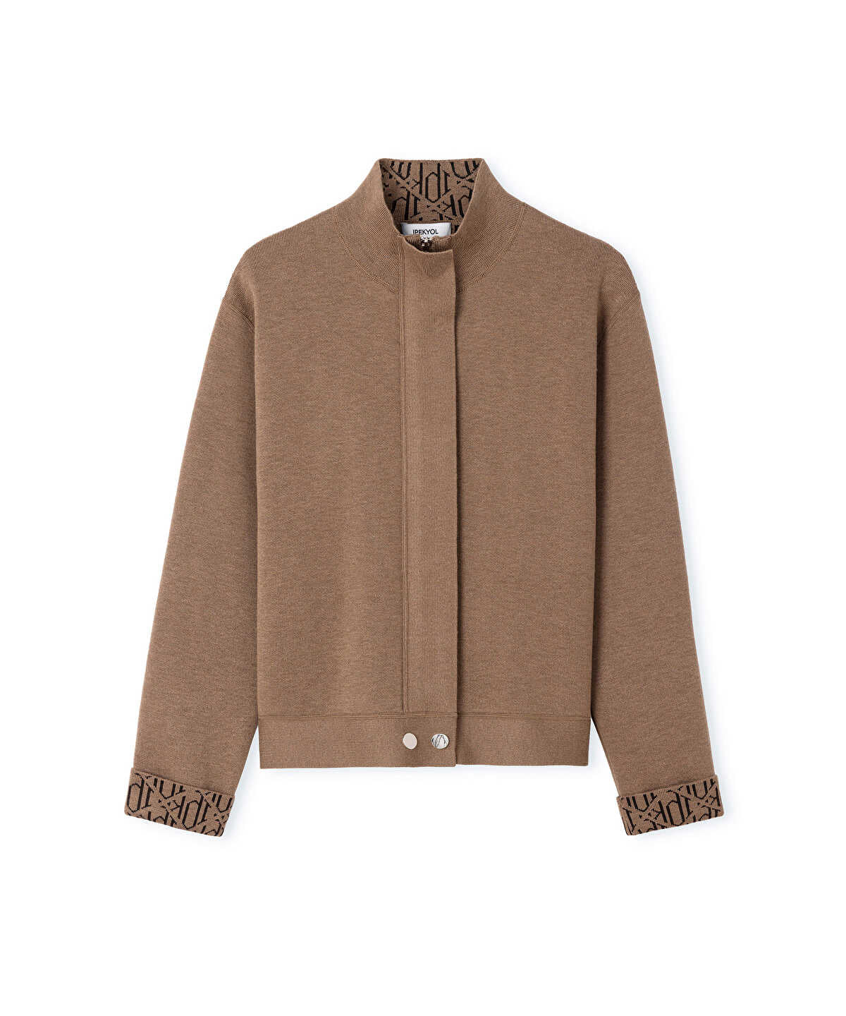 High-Neck Bomber Cardigan