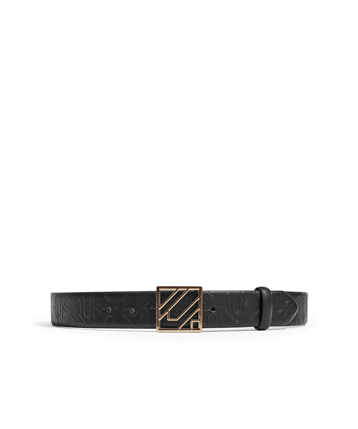 Zoomed Monogram Buckle Leather Belt