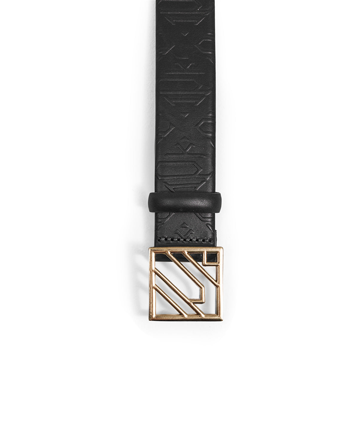 Zoomed Monogram Buckle Leather Belt