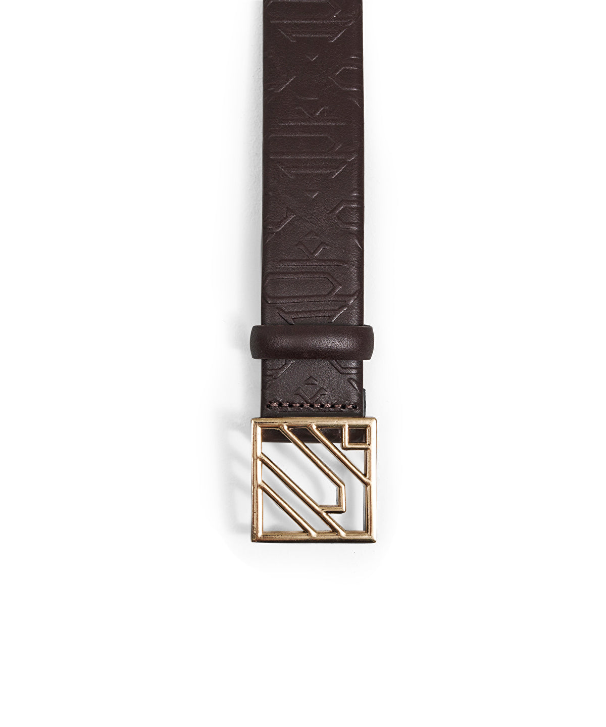 Zoomed Monogram Buckle Leather Belt