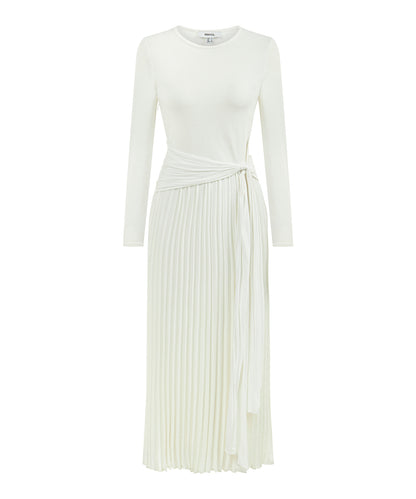 Embroidered color block dress
