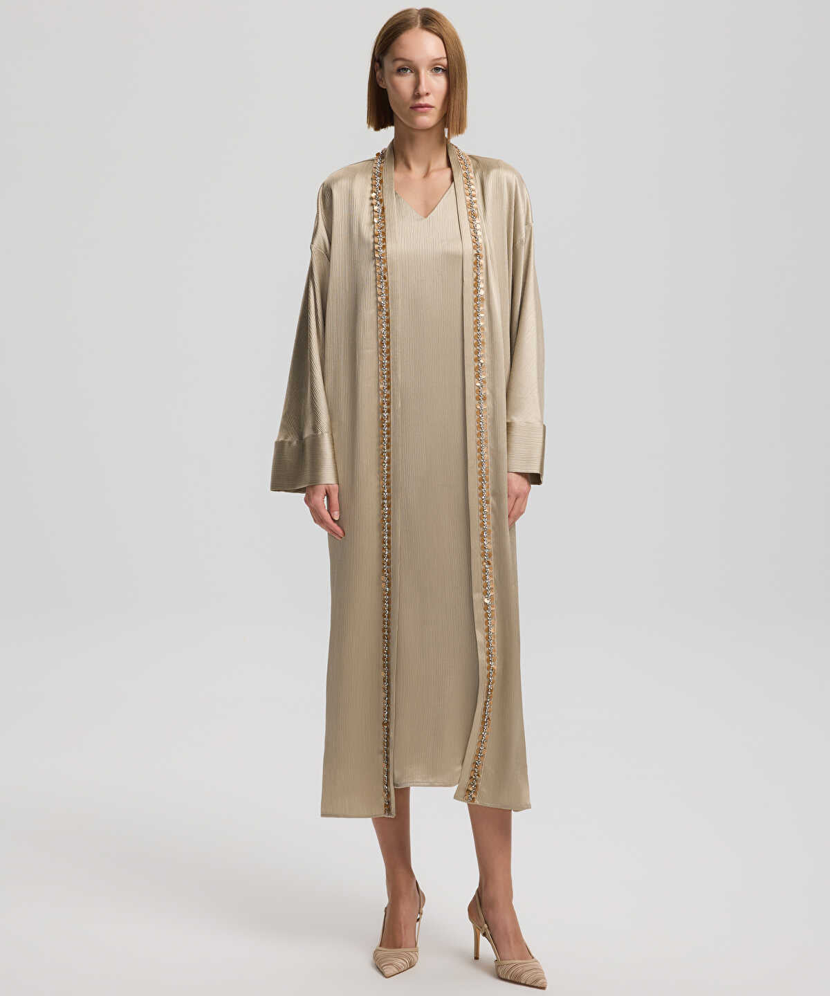 V-Neck Midi Dress