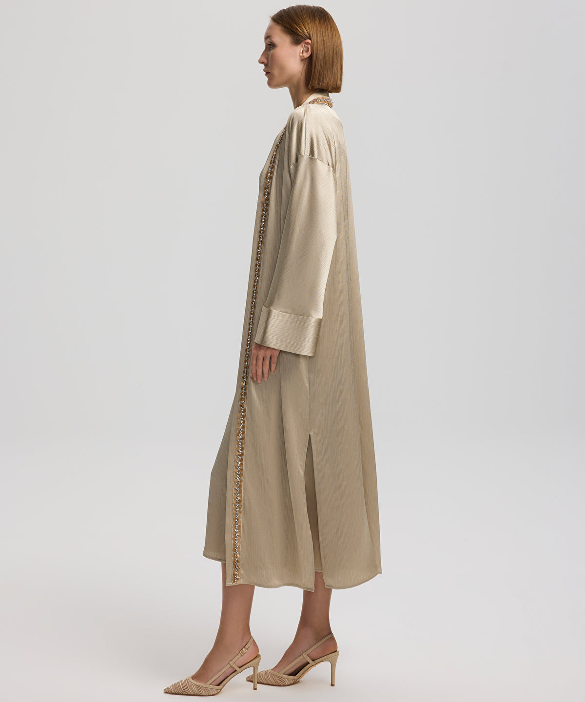 V-neck midi dress