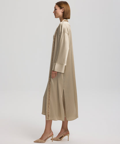 V-neck midi dress