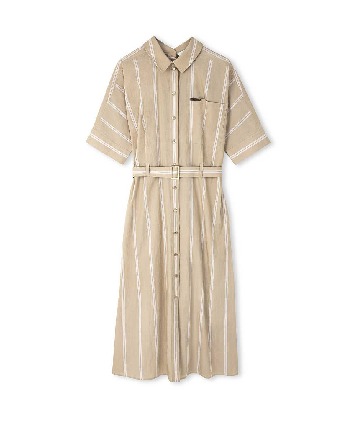 Striped Poplin Dress