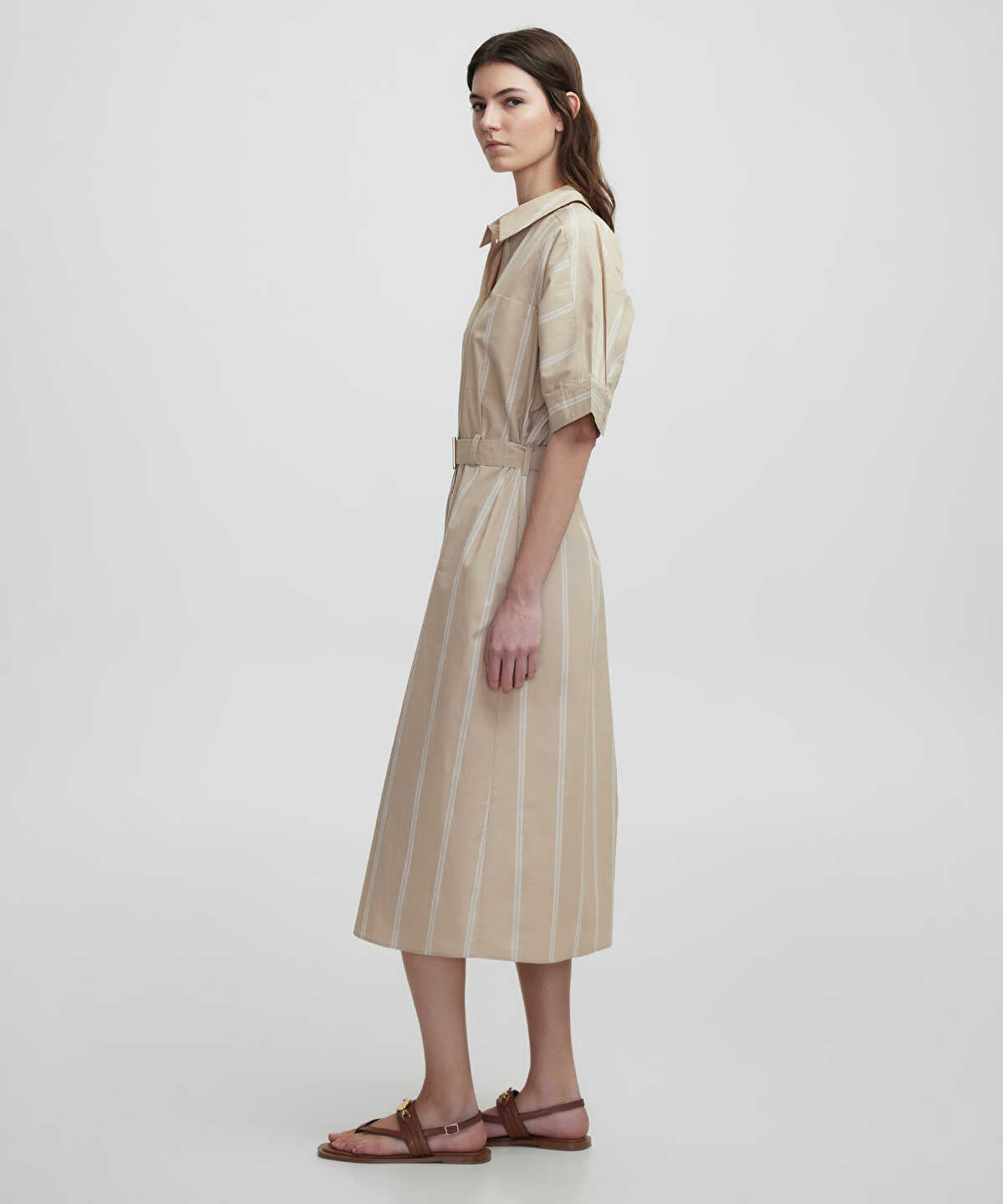 Striped Poplin Dress