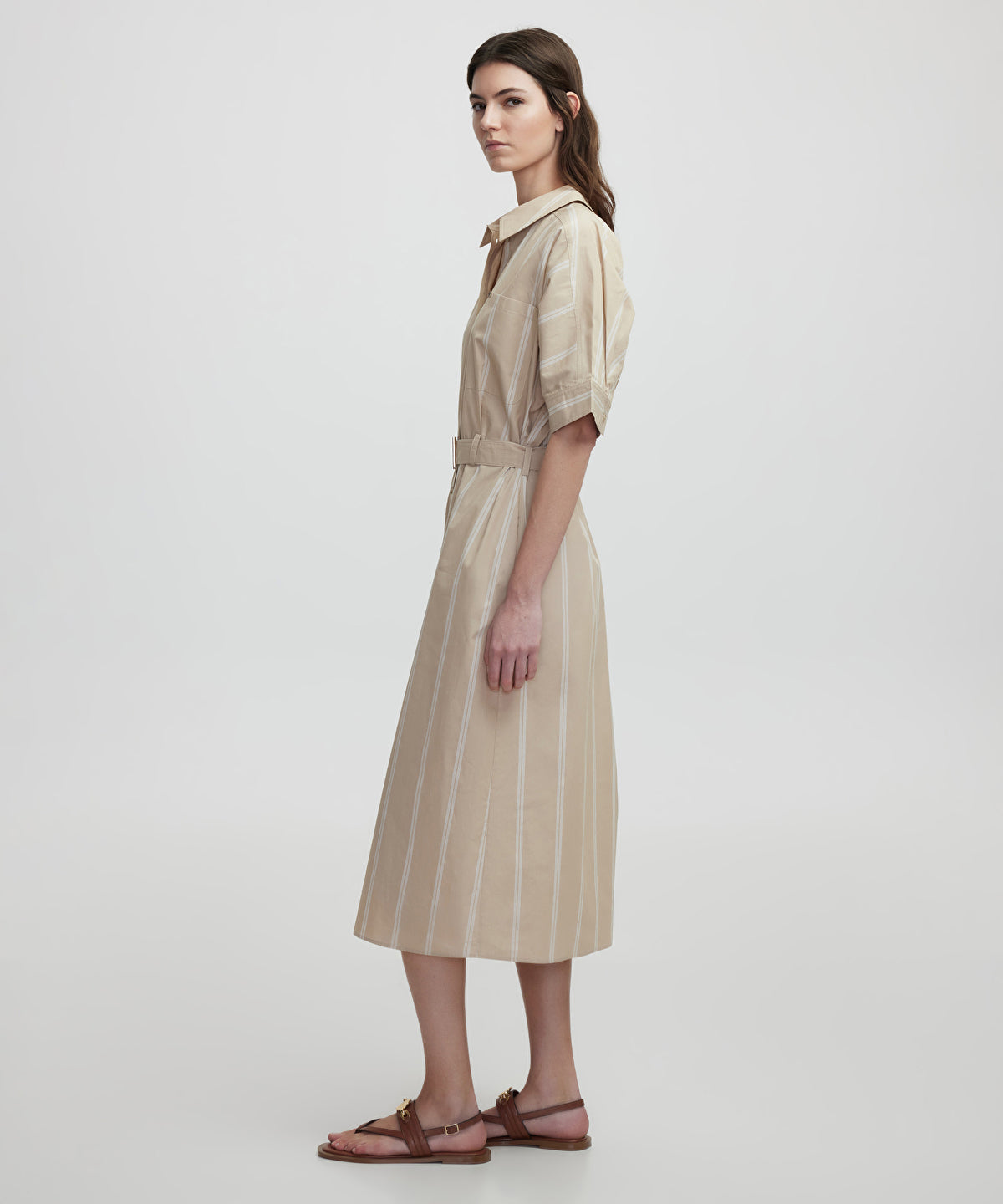 Zoomed Striped Poplin Dress
