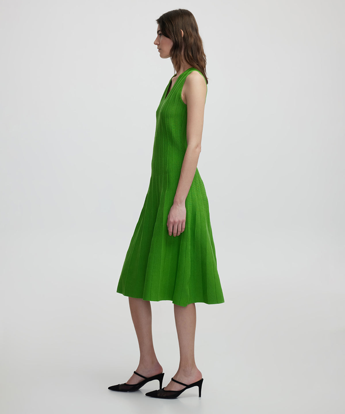 Zoomed V-Neck Knit Dress