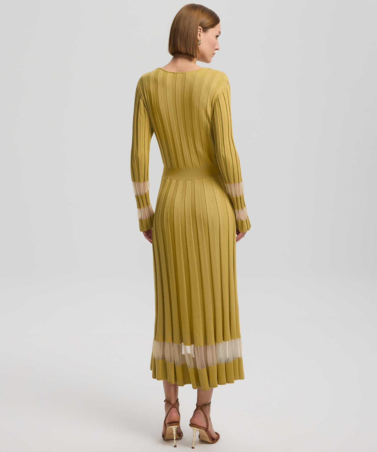 Sheer Detailing Knit Dress