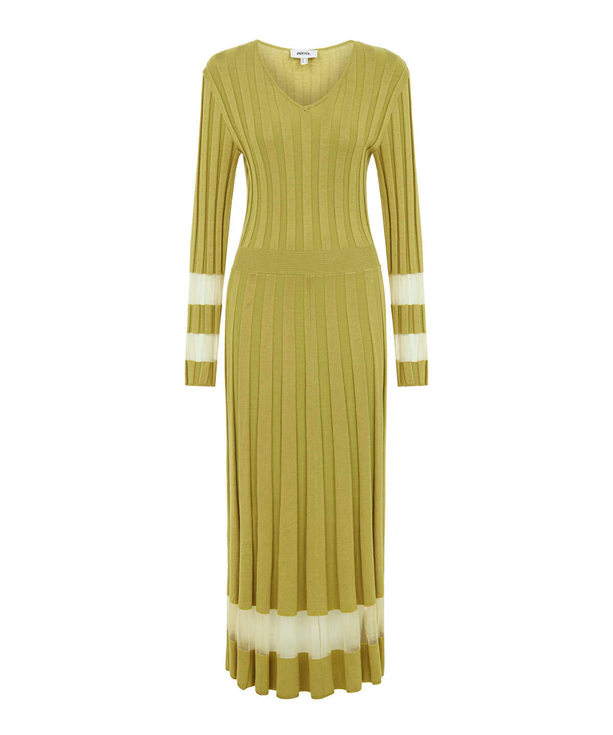 Sheer Detailing Knit Dress
