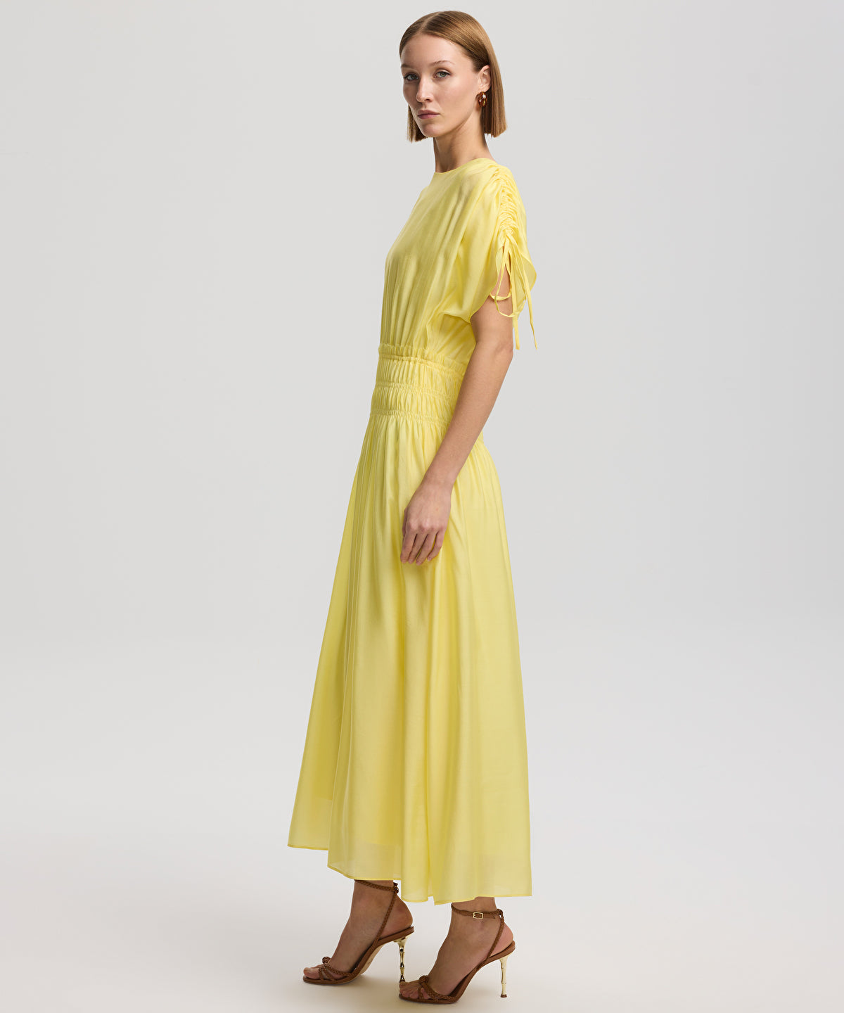 Drawstring detailed dress