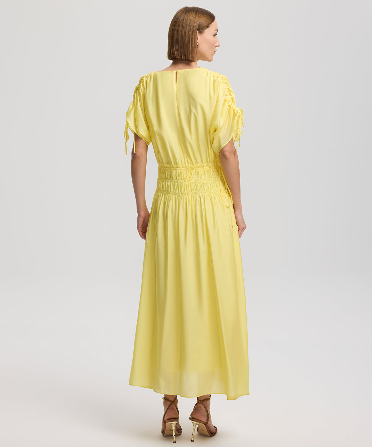 Drawstring detailed dress
