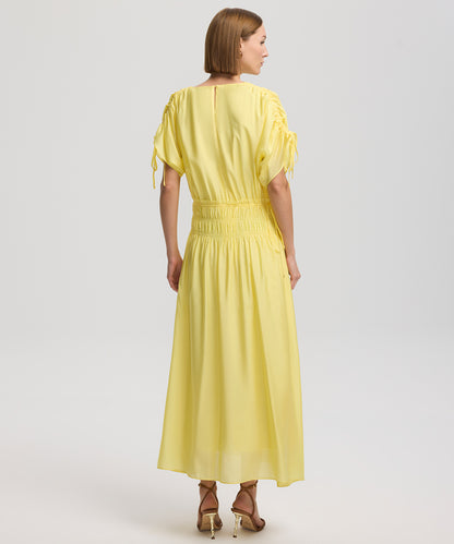 Drawstring detailed dress