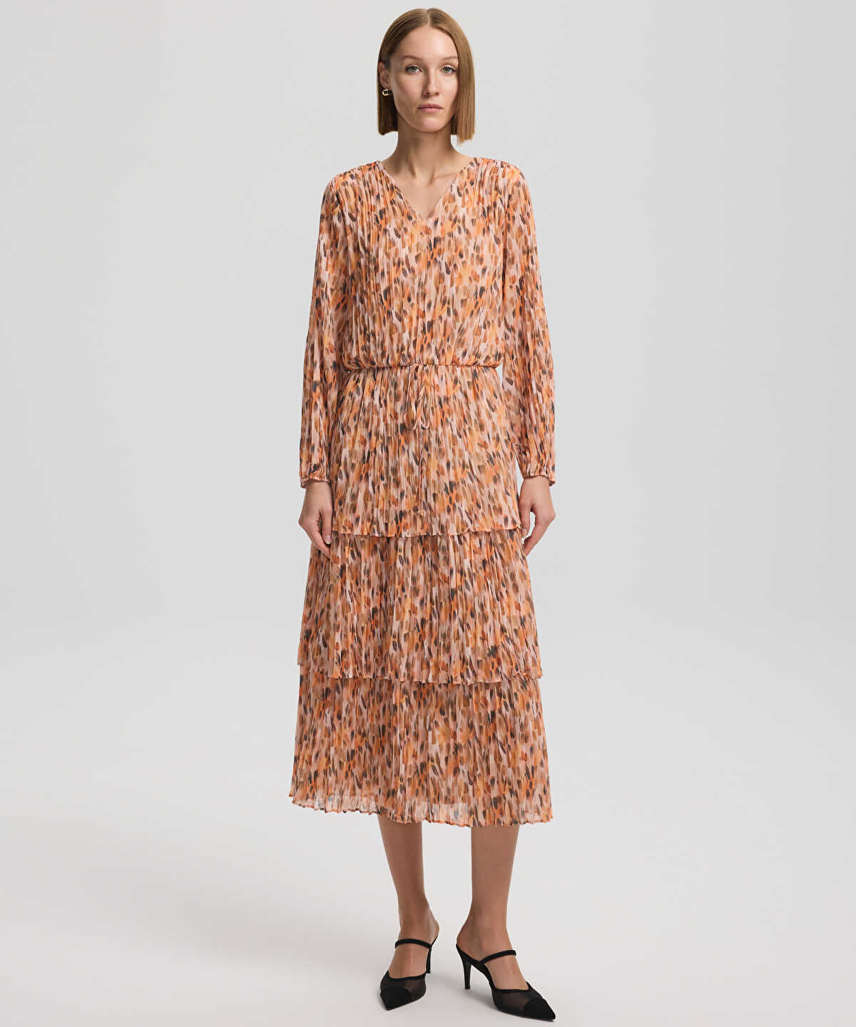 Printed V-Neck Dress